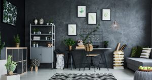 ayrı alanların olduğu oturma odası