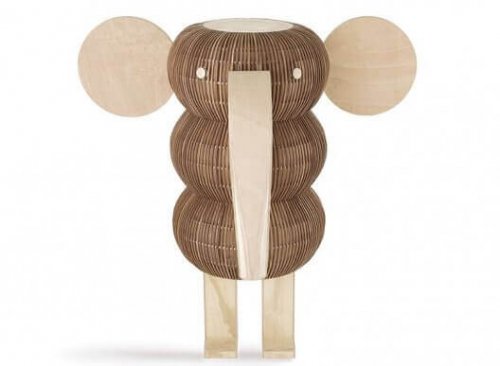 ahşap kaplama lambalar fil modeli