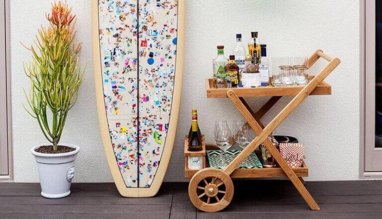 ahşap servis arabası