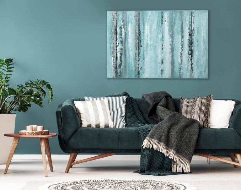 mavi dekorasyonlu oda