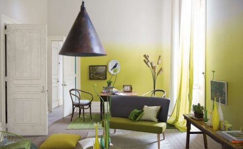 sarı beyaz ombre duvar