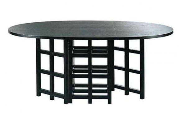 Japonya ve orta çağdan ilham alan bu yemek masası, fonksiyonelliği ile modern bir tasarım.