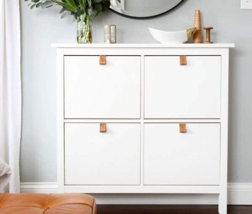 deri tutacaklı şifonyer