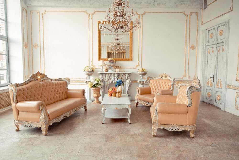 pastel turuncu shabby salon